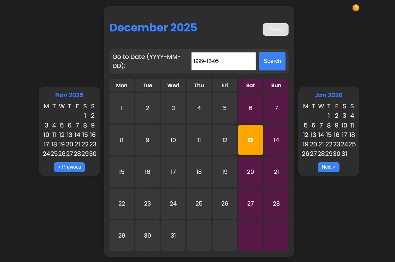 Modern Three-Panel Calendar